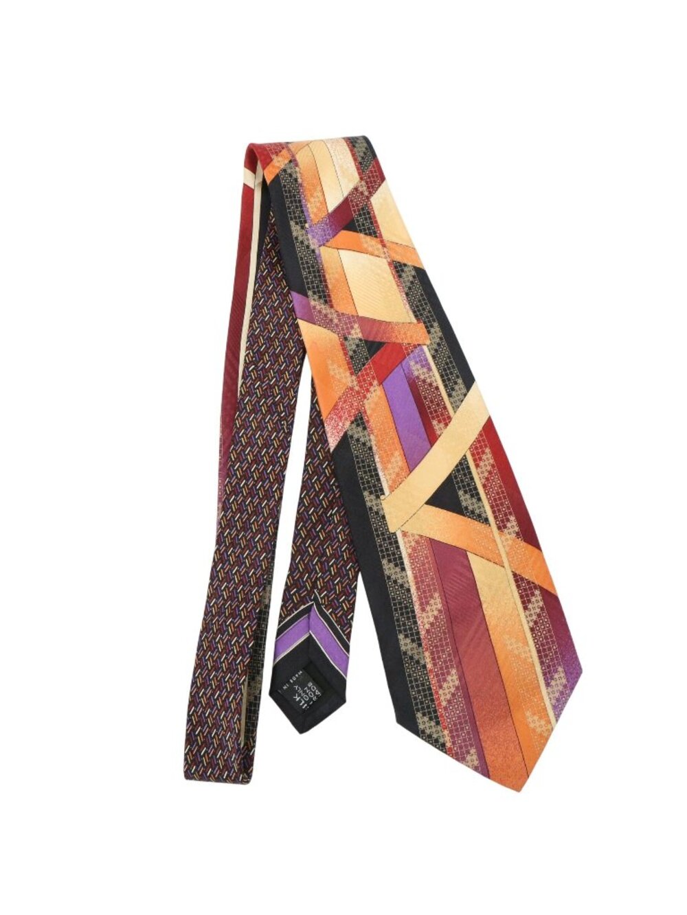 Vitaliano Pancaldi Italy Geometric Print Handmade Silk Men's Neck Tie
